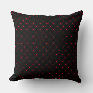 Diamant Shaped Red Heart & Line Art Kudde