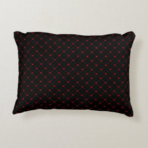 Diamant Shaped Red Heart & Line Art Prydnadskudde