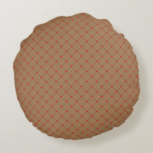 Diamant Shaped Red Heart & Line Art Rund Kudde