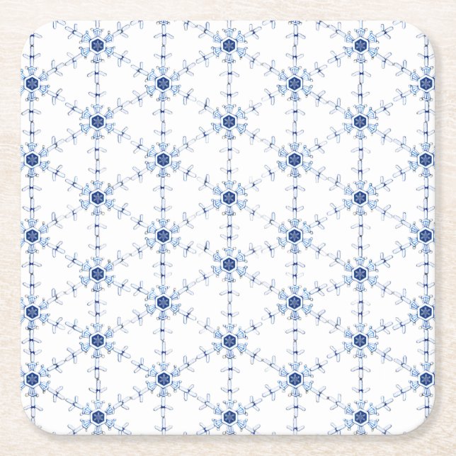 Diamant snöflingemönster underlägg papper kvadrat (Framsidan)