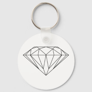 Diamant som drar svartvitt modernt nyckelring