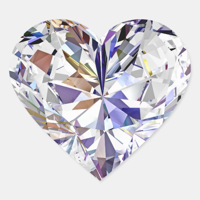 diamant Sticker Hjärtformat Klistermärke (Framsida)