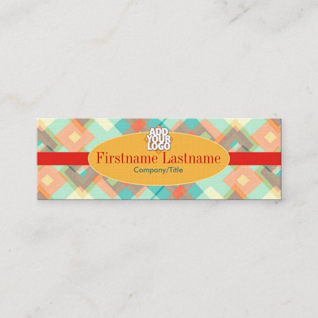Diamant textil Retro Mini Visitkort (Framsida)