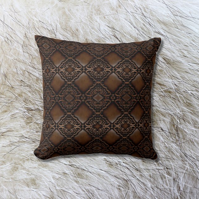 Diamant Tooled Leather Titta Mönster Kudde (Skapare uppladdad)