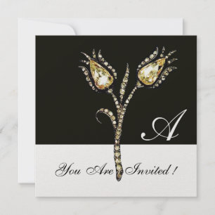 DIAMANT TULPANER MONOGRAM ,Ice Metallic Inbjudningar