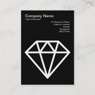 Diamant - vit på svart visitkort