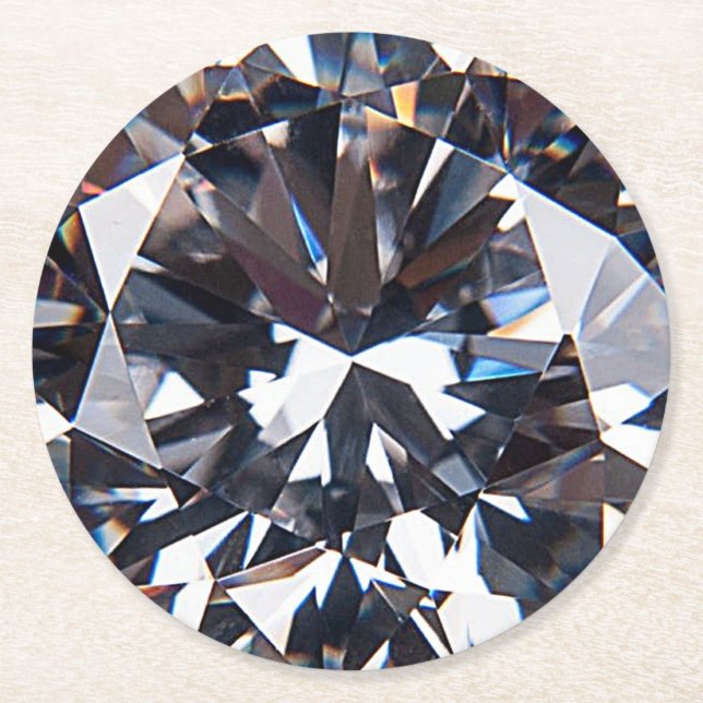 Diamantbild för vänd Elegant Underlägg Papper Rund (Framsidan)