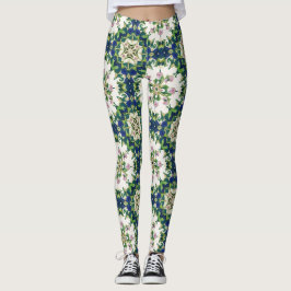 Diamantblommiga mandalor sömlöst mönster leggings