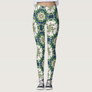 Diamantblommiga mandalor sömlöst mönster leggings