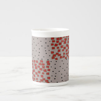 DiamantBlommorFyrkanterRektanglar Benporslin Mugg
