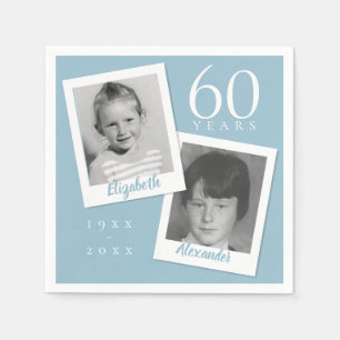 Diamantbröllop 60-årsjubileum Barnfoton Pappersservett