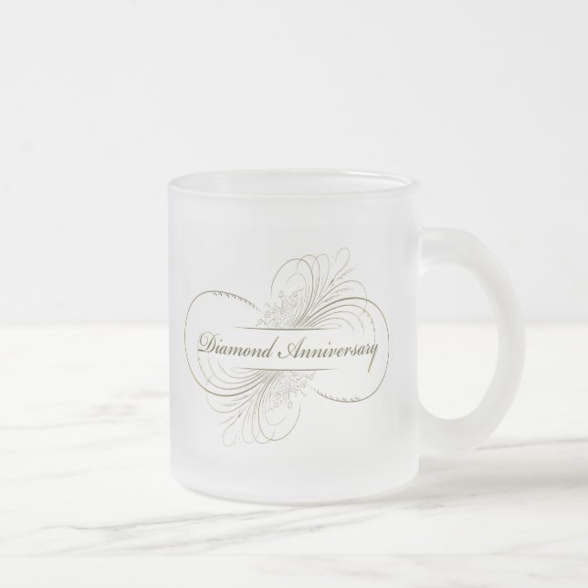 Diamantbröllop Frostad Glasmugg (Höger)