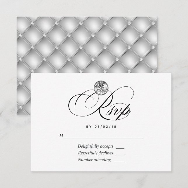 Diamantbröllop RSVP-kort OSA Kort (Fram/baksida)