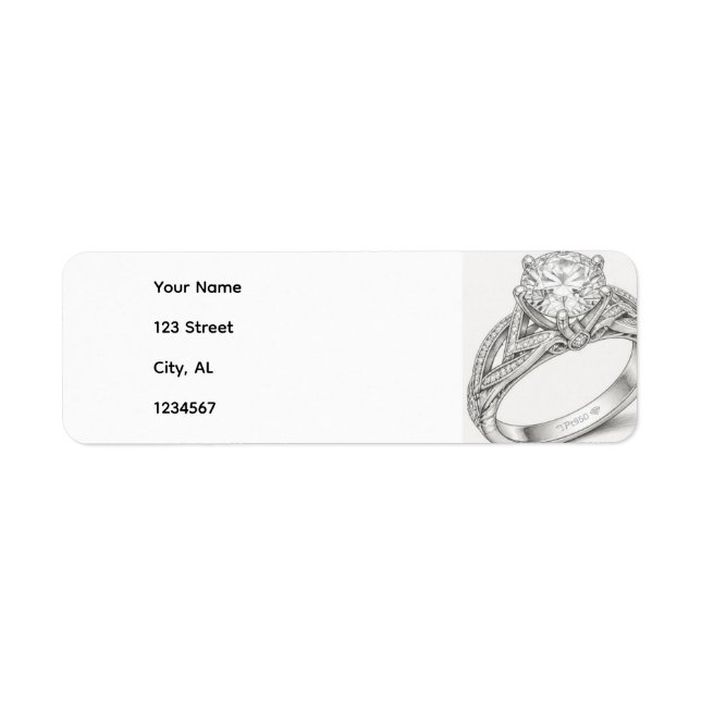Diamantbröllopsring Returadressetiketter Returadress Etikett (Framsidan)