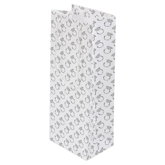 Diamantbröllopsringar Silvermönster (Framsidan Vinklad)