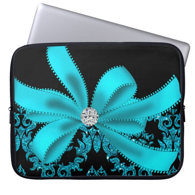 Diamantdamast (krickaglitter) laptop fodral (Framsidan)