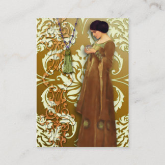 Diamantdamast, TJUSNING i guld & kräm Visitkort