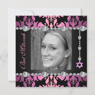 Diamantdesignfoto Bat mitzvah födelsedag inbjudan