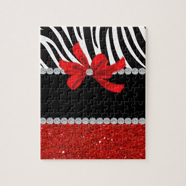 DiamantDiva (rött glitter) Pussel (Vertikal)