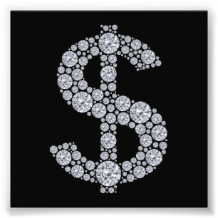 Diamantdollaren undertecknar Bling Fototryck