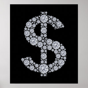 Diamantdollaren undertecknar Bling Poster
