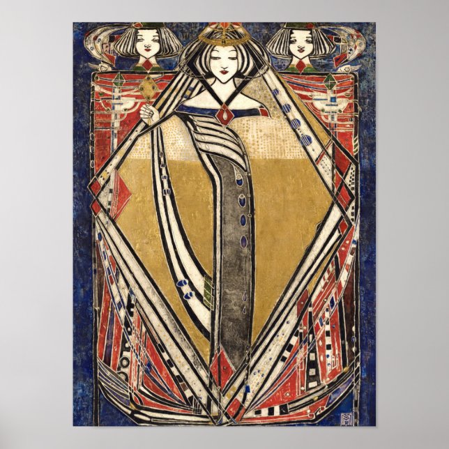 Diamantdrottning av Margaret Macdonald Mackintosh Poster (Framsidan)