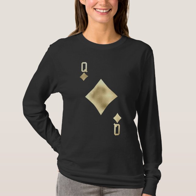 Diamantdrottning - Spelkort Halloween T Shirt (Framsida)