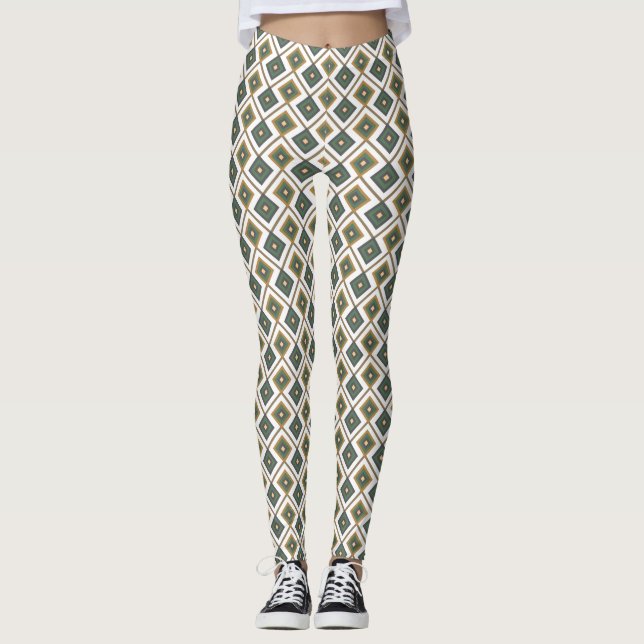 Diamante i grönt leggings (Framsida)