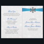 Diamante Snowflake & Blue Ribbon Winter Wedding<br><div class="desc">Röntsnöflingan och blåraket bröllop är perfekt för alla par som planerar ett romantiskt vinterbröllop firande. Utformningen har en lätt silvud-grått och en vit snöflingor med en romante-snöflake ovanpå ett silkesaktigt tittar band. Ordalydelsen innehåller samma grått- och blått färg av formgivningen och kan lätt användas som personlig för att passa din...</div>