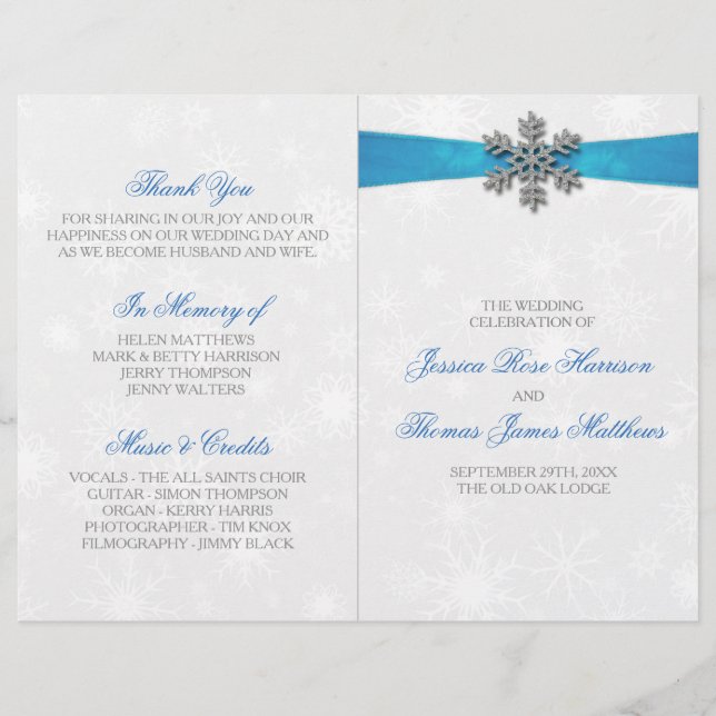 Diamante Snowflake & Blue Ribbon Winter Wedding (Framsida)