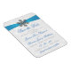 Diamante Snowflake & Blue Ribbon Winter Wedding Magnet (Högersidan)