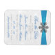 Diamante Snowflake & Blue Ribbon Winter Wedding Magnet (Horisontell)