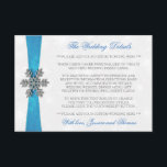 Diamante Snowflake & Blue Ribbon Winter Wedding Tilläggskort<br><div class="desc">Röntsnöflingan och blåraket bröllop är perfekt för alla par som planerar ett romantiskt vinterbröllop firande. Utformningen har en lätt silvud-grått och en vit snöflingor med en romante-snöflake ovanpå ett silkesaktigt tittar band. Ordalydelsen innehåller samma grått- och blått färg av formgivningen och kan lätt användas som personlig för att passa din...</div>
