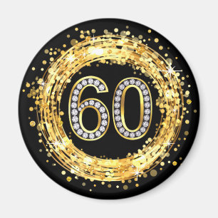 Diamanten Bling numrerar 60 guld för Magnet