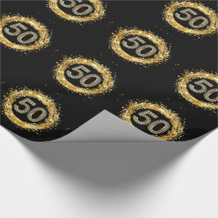 Diamanten numrerar 50 guld för glitterBling Presentpapper