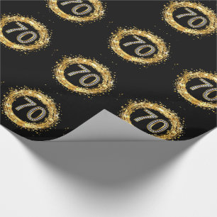 Diamanten numrerar 70 guld för glitterBling Presentpapper