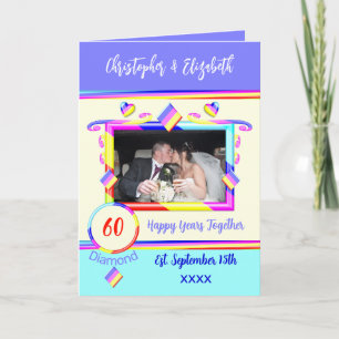 Diamantens 60-årsdag lägg till bild namn lila kort