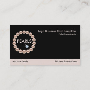 Diamantens Logotyp Rhinestones & Pearl Logotyp Visitkort