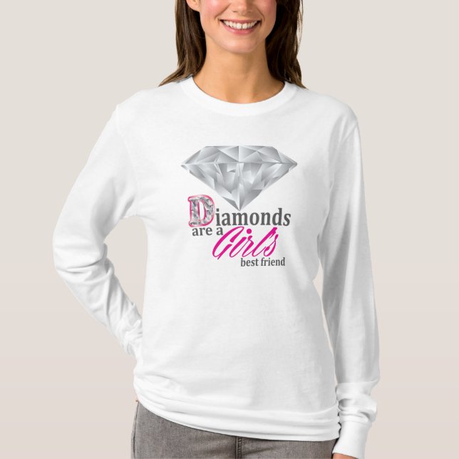 Diamanter är en flicka bästa vän tee shirt (Framsida)