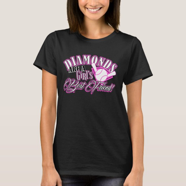 Diamanter är en flicka utslagsplatsen för bästa t-shirt (Framsida)