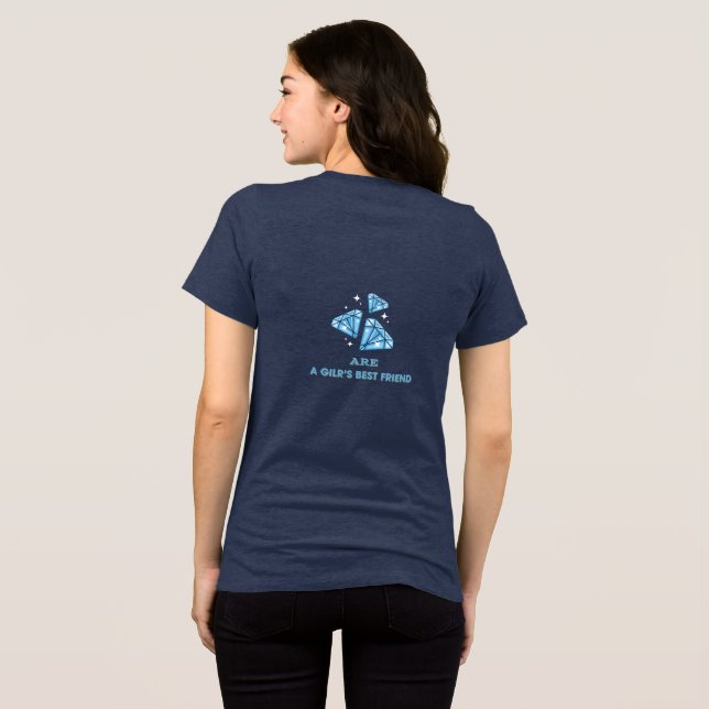 diamanter är flickans bästa vän t shirt (Baksida Full)