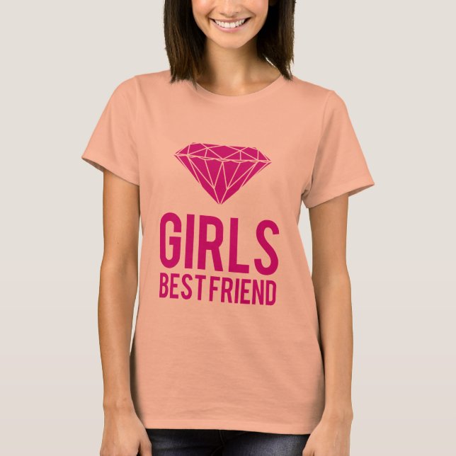 Diamanter är flickors bästa vän t-shirt (Framsida)