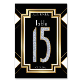 Diamanter Art Deco Bröllop Bordsnummer femton