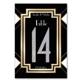 Diamanter Art Deco Bröllop Bordsnummer Fjorton