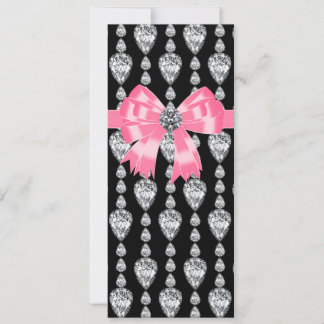 Diamanter Båge Rosa Svart Fest Programmall