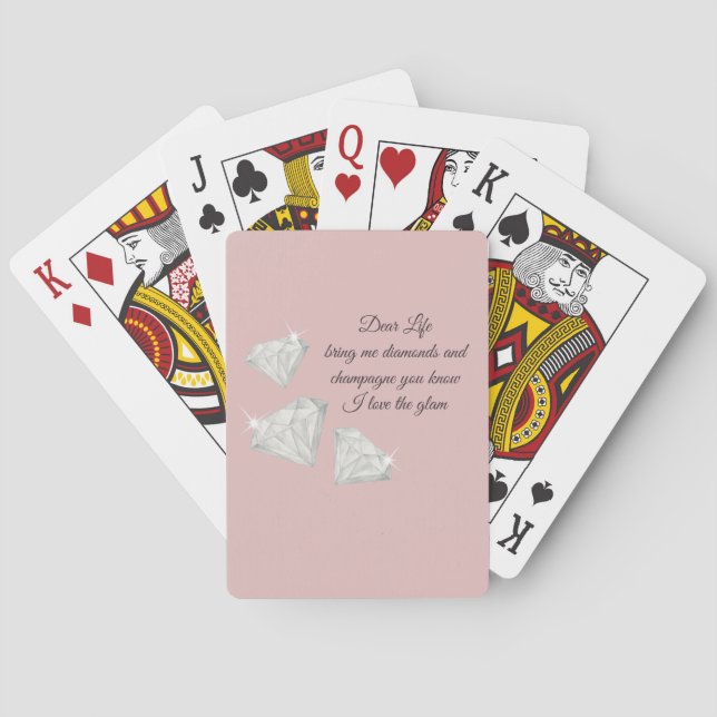 Diamanter & Champagne-citat – Dear Life Edition Casinokort (Baksidan)