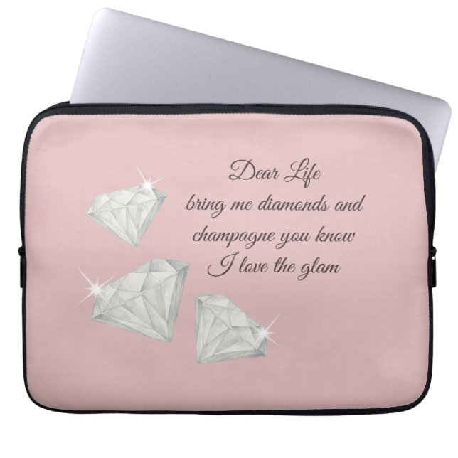 Diamanter & Champagne Citat – Dear Life Edition Laptop Fodral (Framsidan)