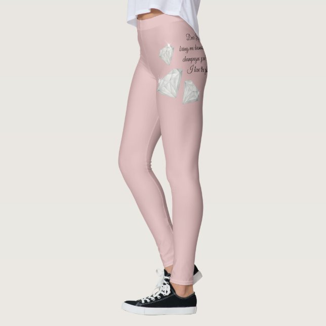 Diamanter & Champagne Citat – Dear Life Edition Leggings (Vänster)