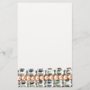 Diamanter, elegant vintage-stenar- brevpapper