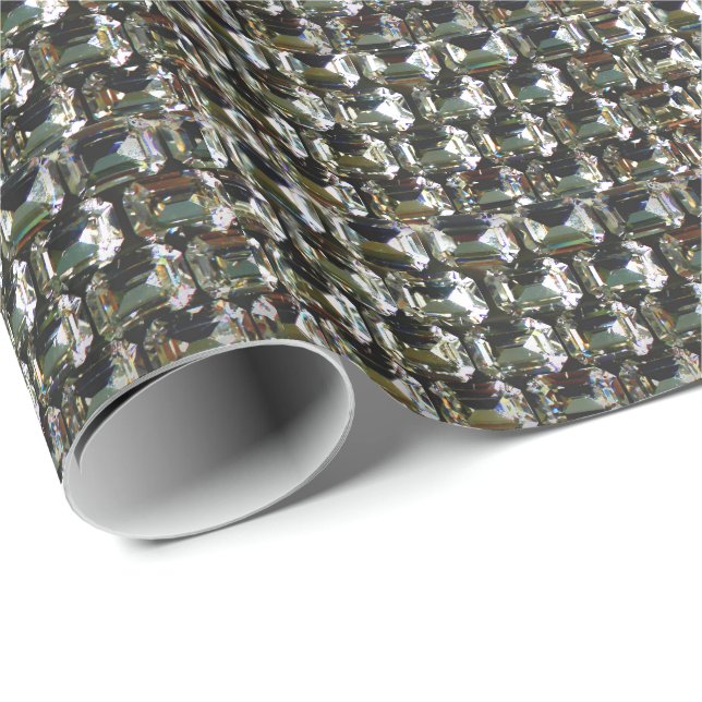 Diamanter, eleganta vintage-ädelstenar  presentpapper (Rullad Hörn)
